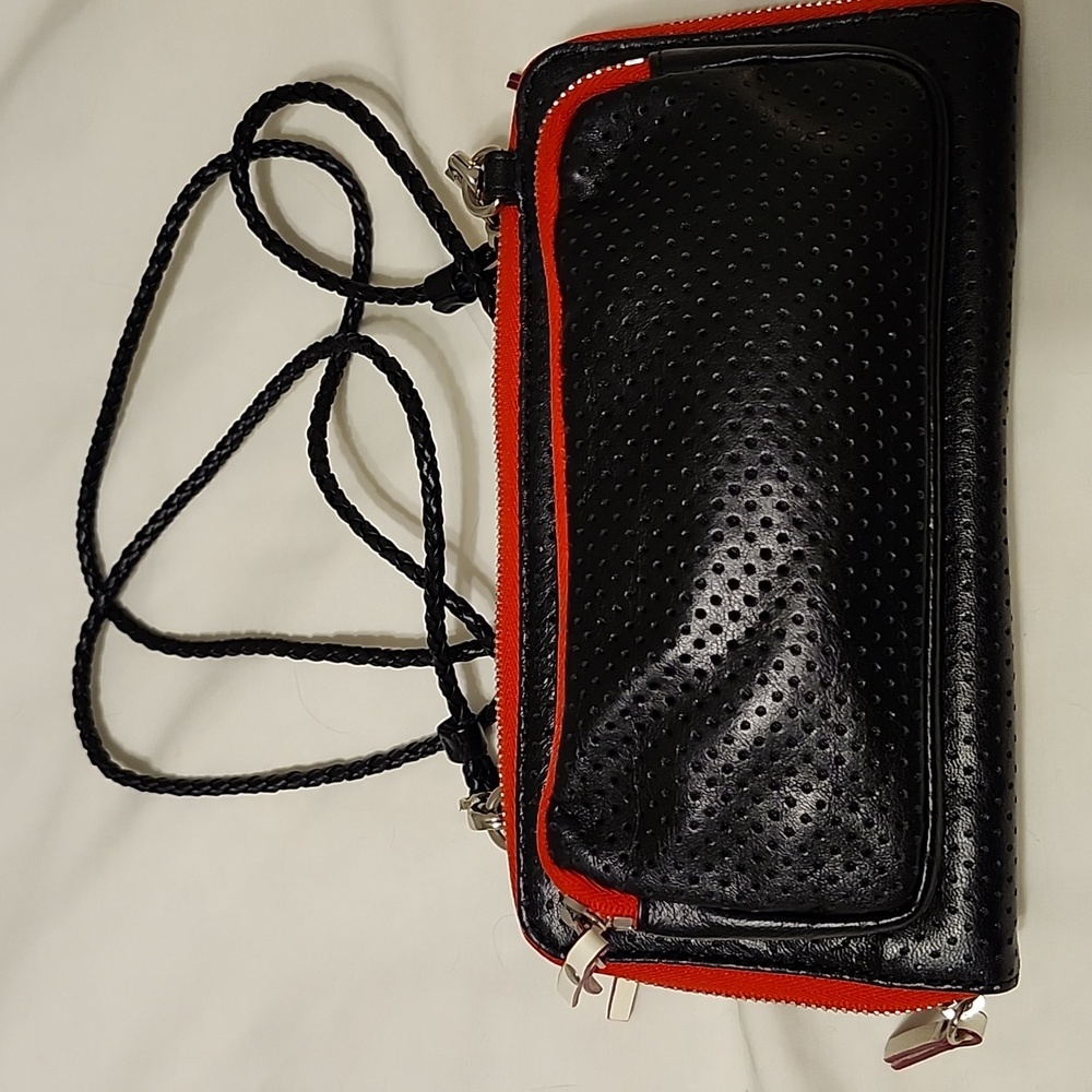 MZ Wallace Red And Black Crossbody Wallet - Picture 2 of 3